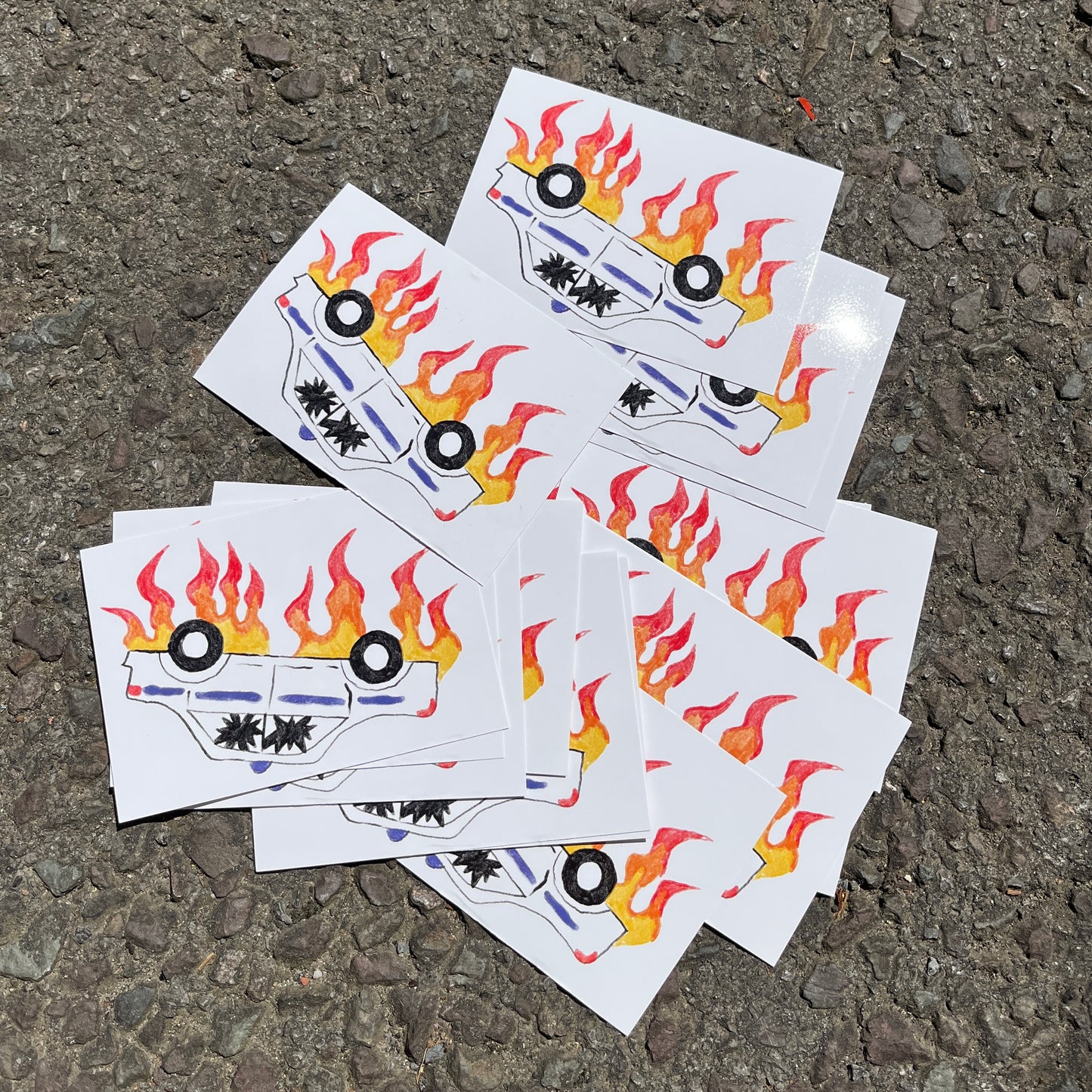 Burning Car Sticker