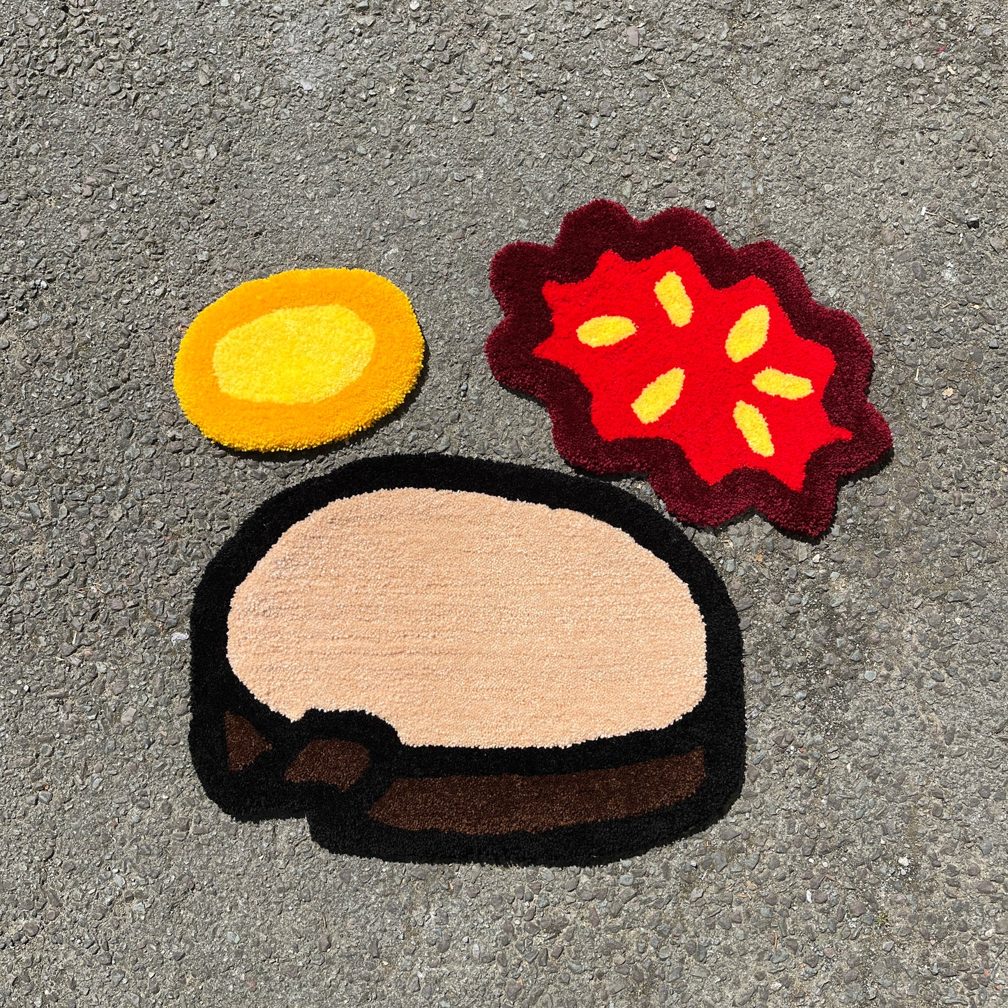 Erdbeermarmeladebrot mit Honig Teppich